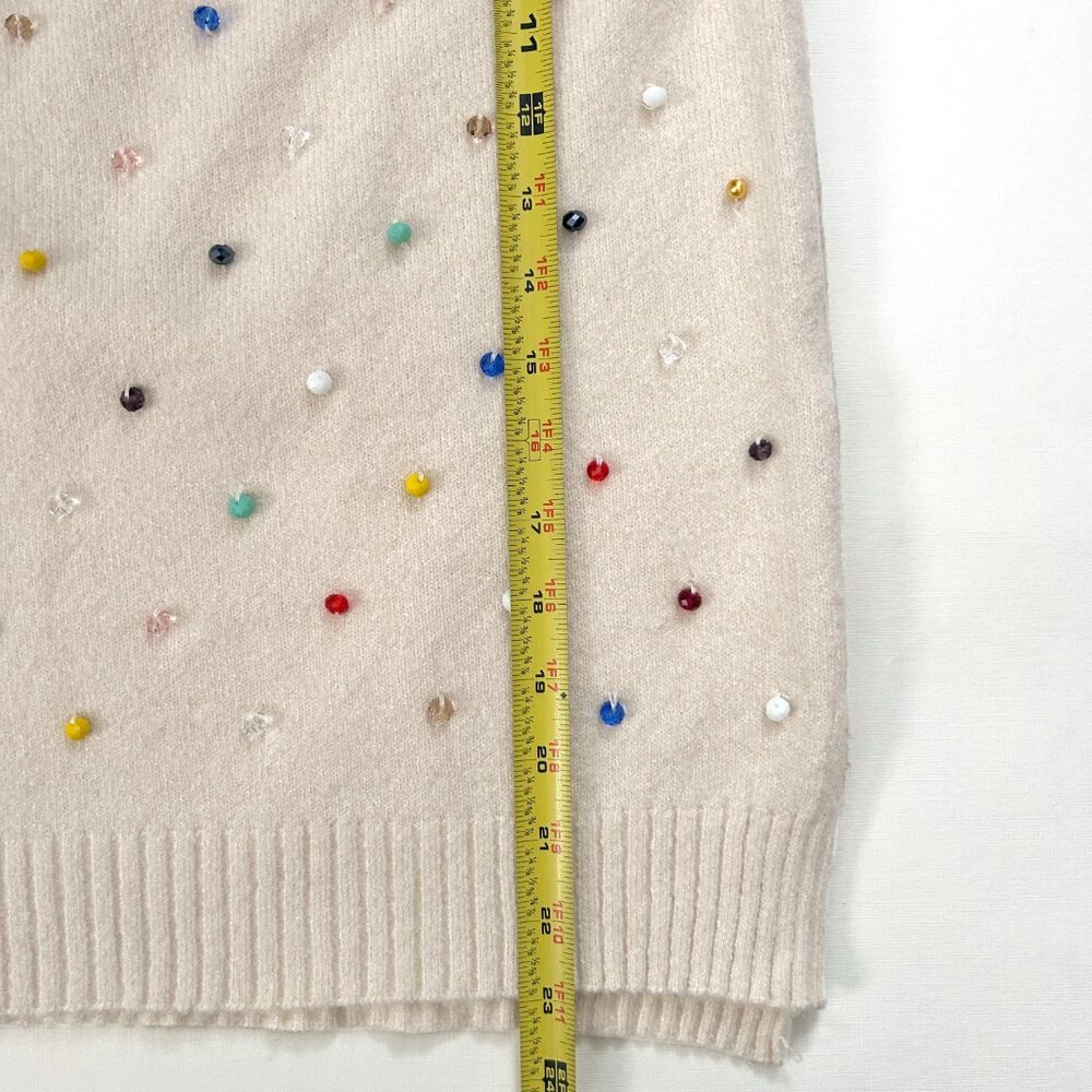 Springfield Knit Sweater Color Beaded Embellished Cottagecore Grandmacore Size S - Picture 4 of 7